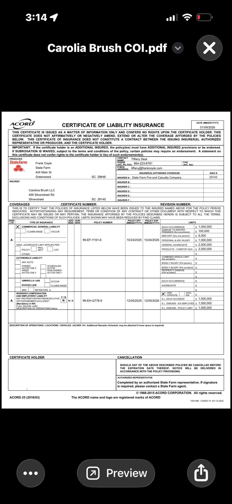  for Carolina Brush in Greenwood, SC