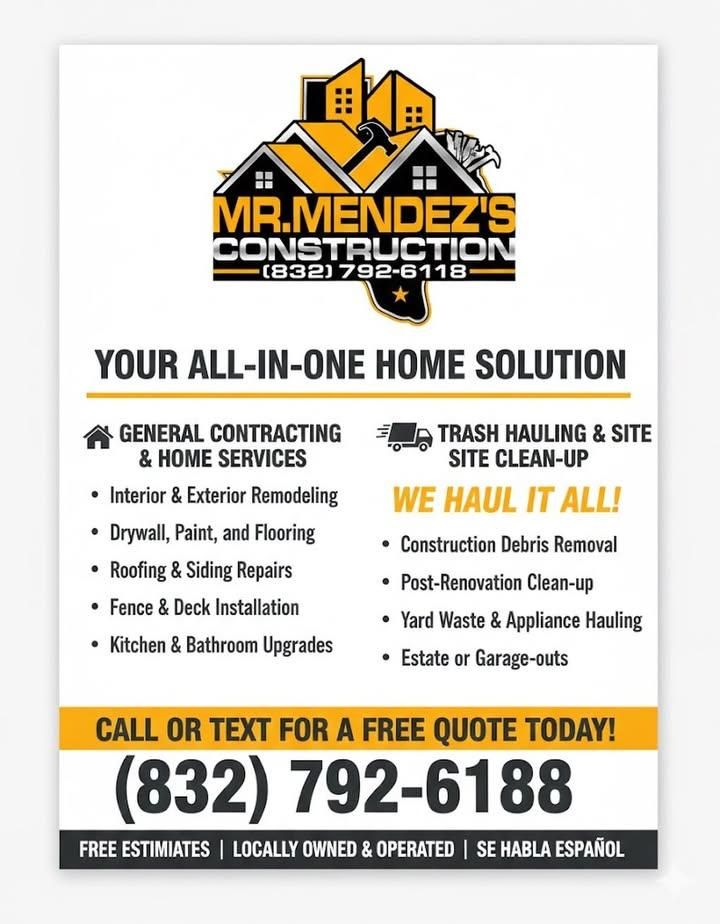  for Mr. Mendez's Construction in Houston, TX