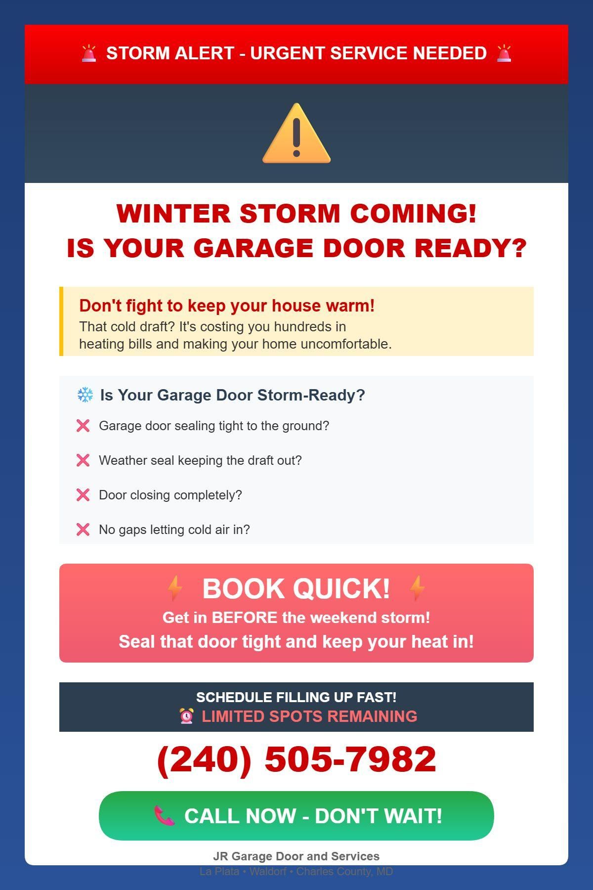  for JR Garage Door and Services in Charles County, MD