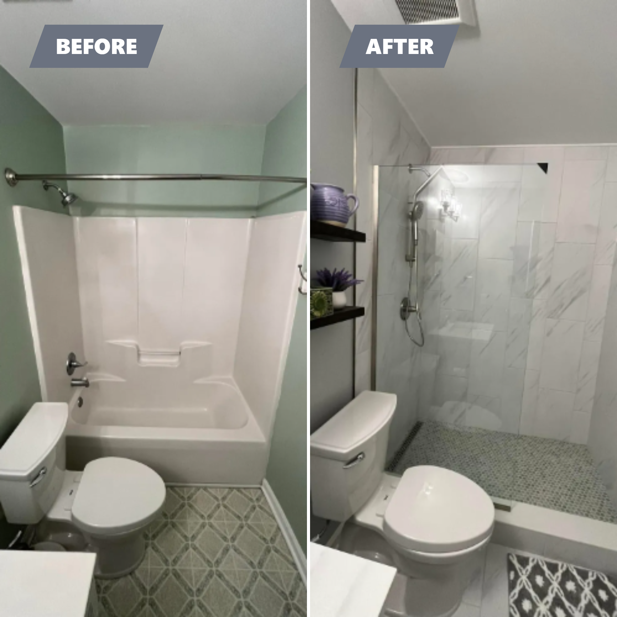 Before and After for A-L Tile in Saluda, SC