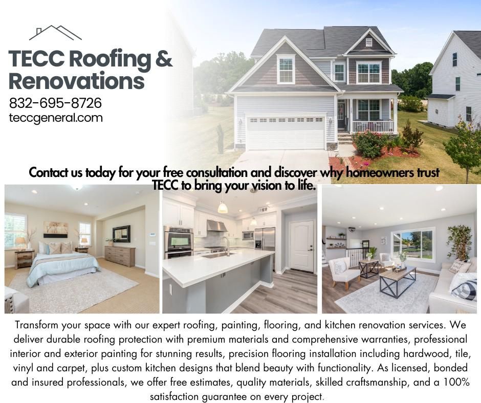  for TECC Roofing & Renovations in Harris County, TX