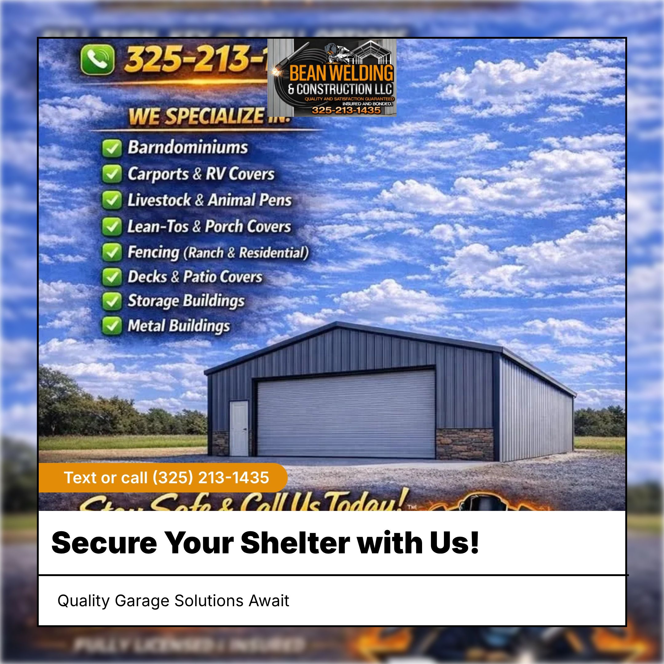  for Bean Welding & Construction LLC in Ballinger, TX