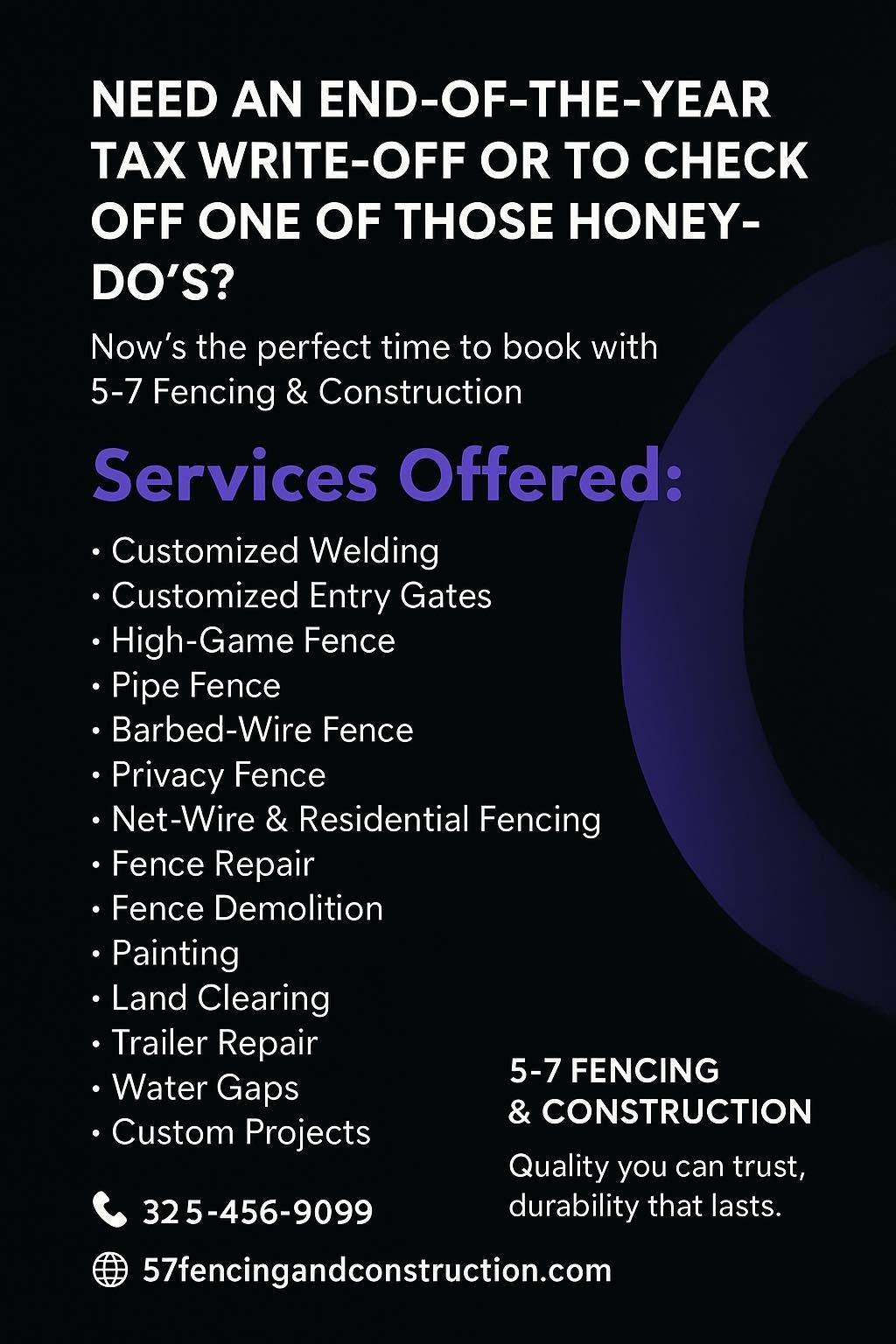  for 5-7 Fencing & Construction in Madisonville, TX