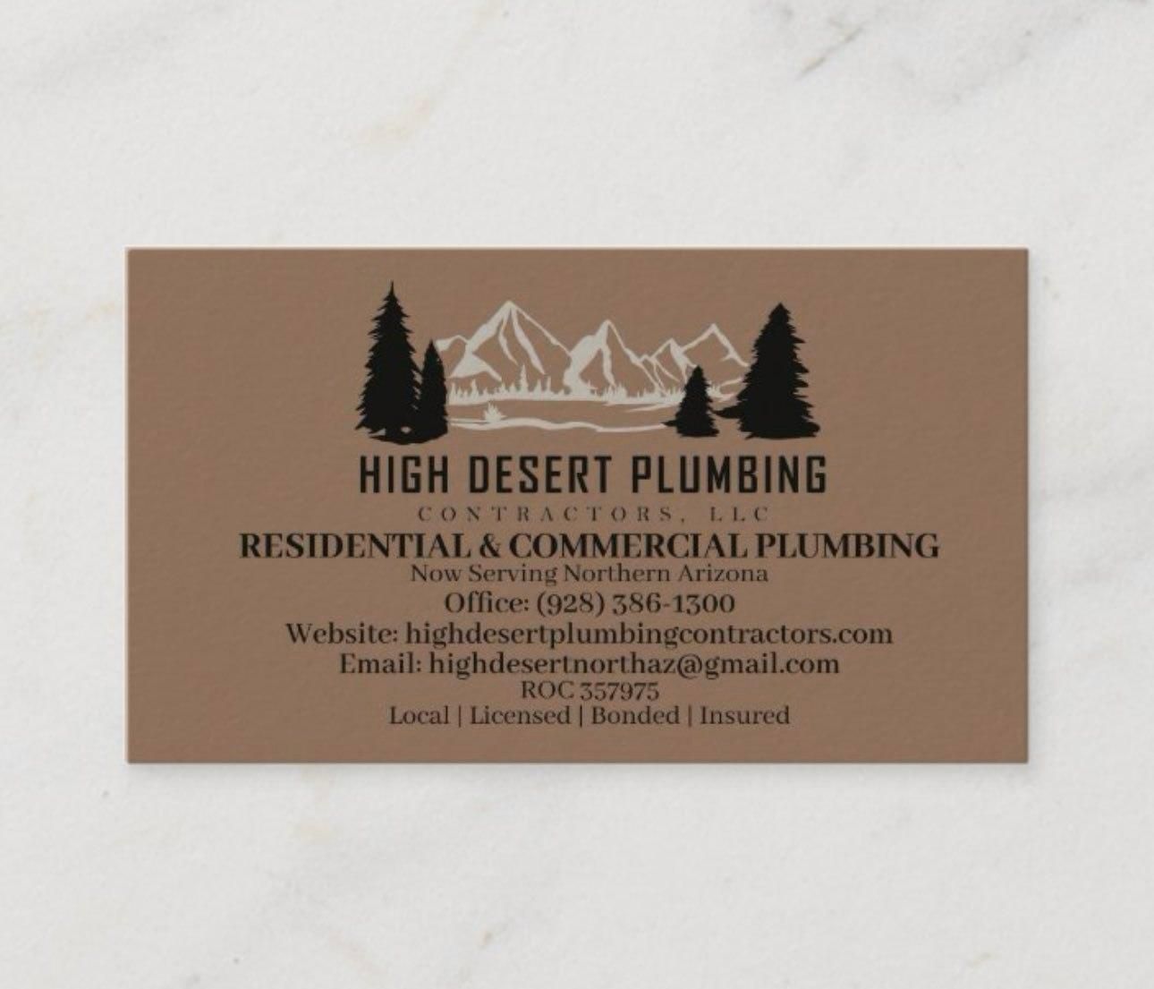 Plumbing Repairs for High Desert Plumbing Contractors LLC in Winslow, AZ