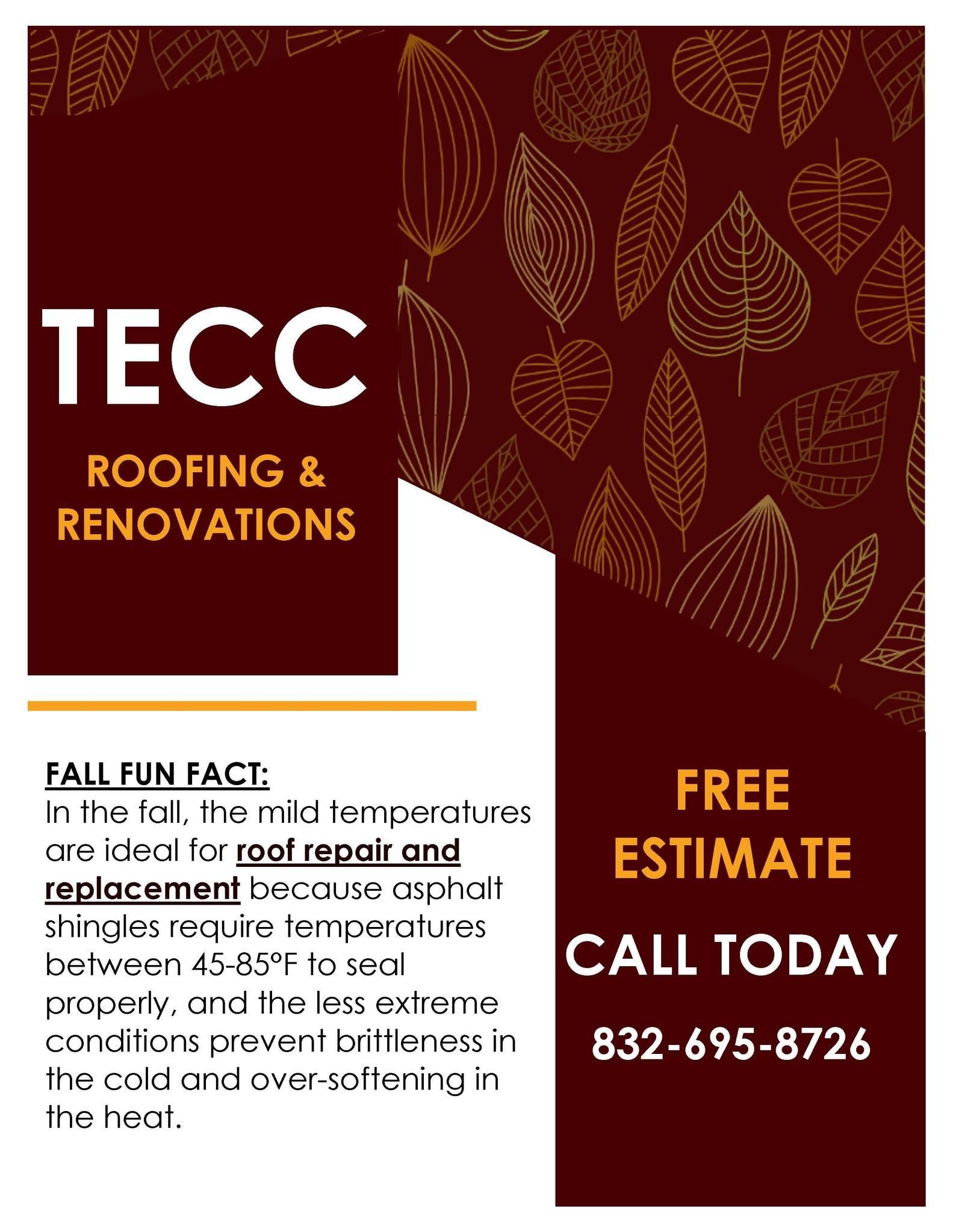  for TECC Roofing & Renovations in Harris County, TX