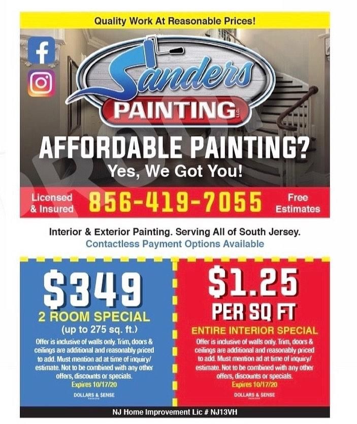  for Sanders Painting LLC in Brooklawn , NJ