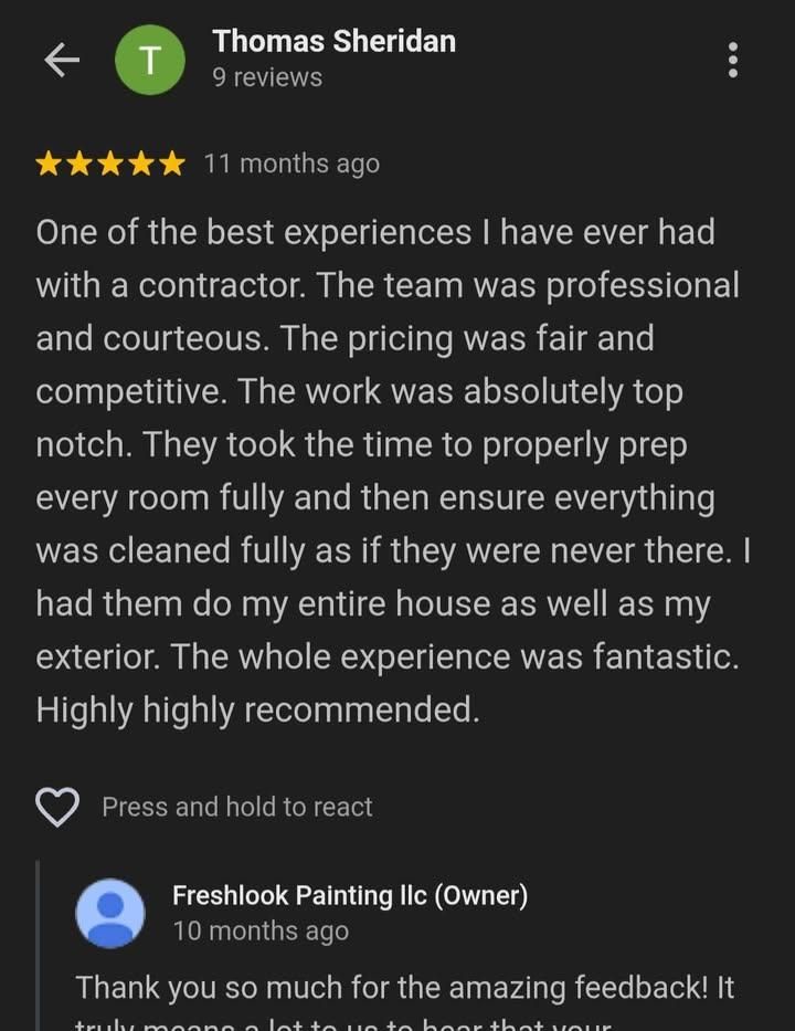 All Photos for Freshlook Painting LLC in Springfield, PA