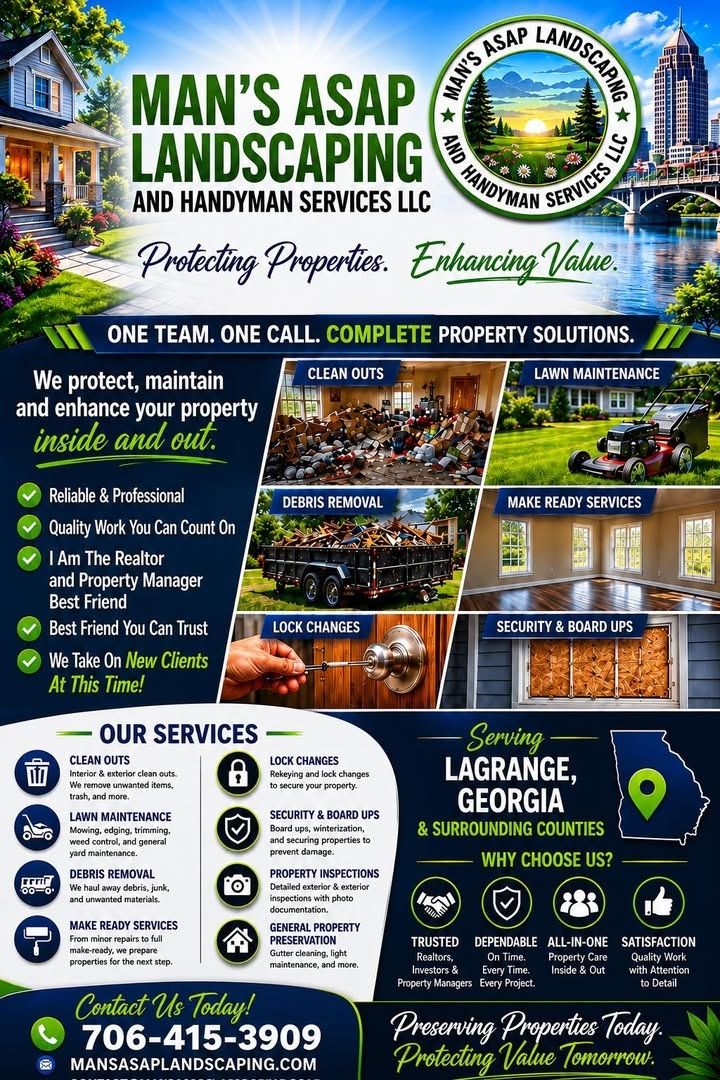  for Man's Asap Landscaping and Handyman Services LLC in Lagrange, GA
