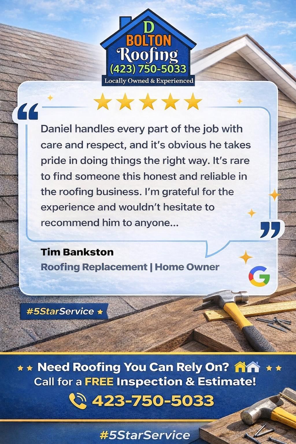  for D Bolton Roofing in Dayton, TN