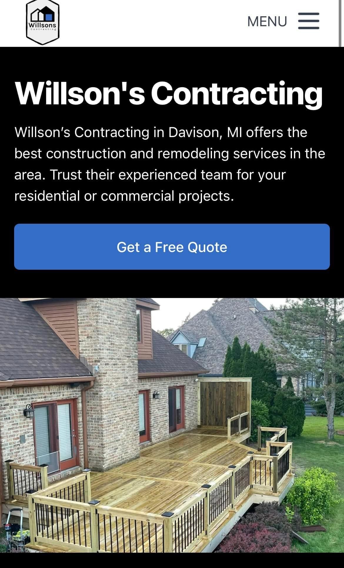  for Willson's Contracting in Davison, MI