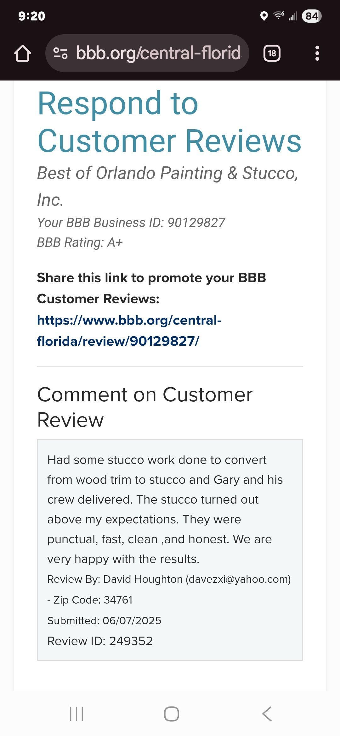  for Best of Orlando Painting & Stucco Inc in Winter Garden, FL