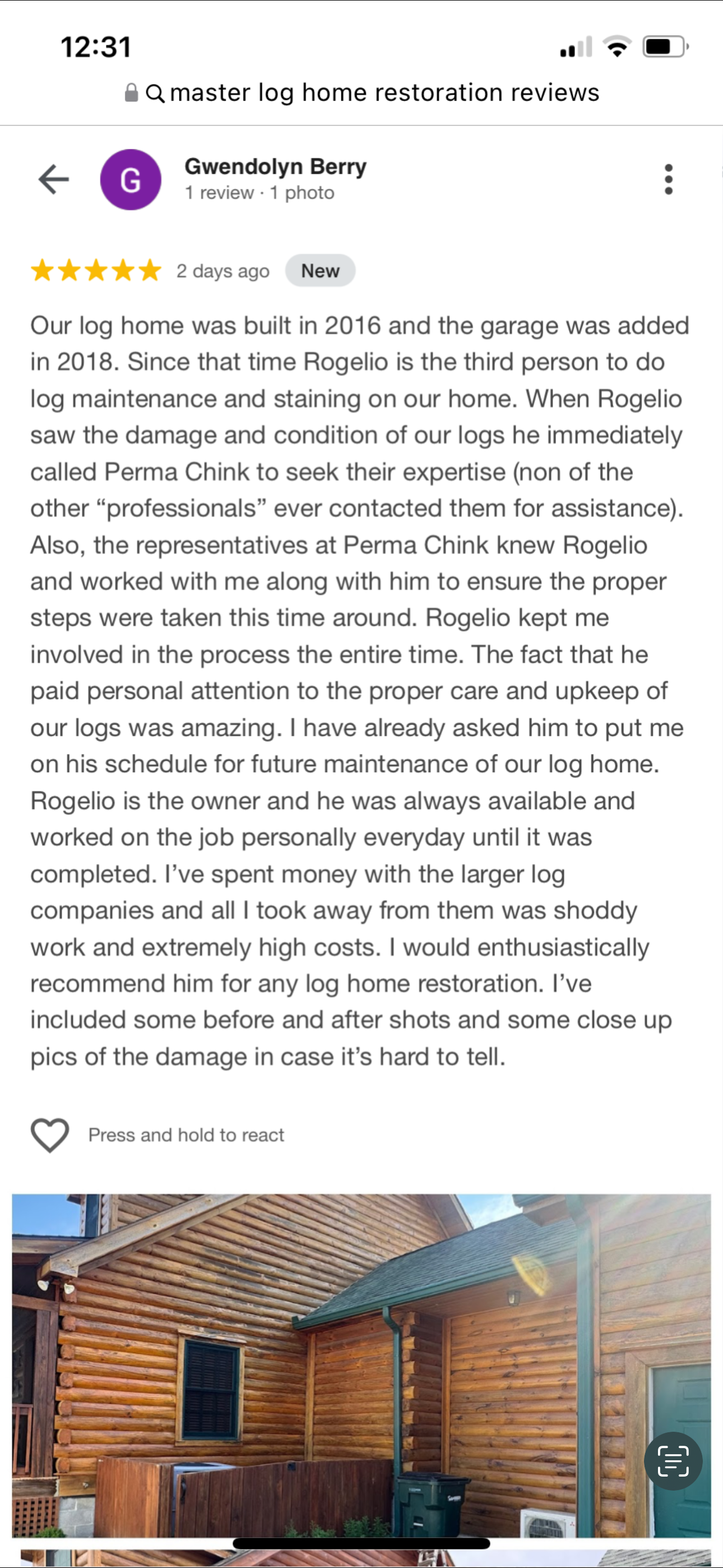  for Master Log Home Restoration in Pittsburgh, PA