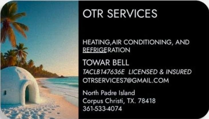  for OTR Services: Heating, Air Conditioning, & Refrigeration in Corpus Christi, TX