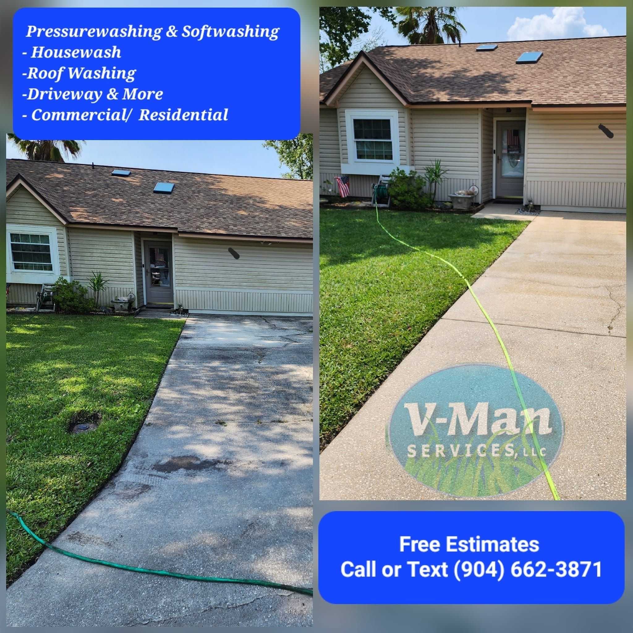 Pressure Washing & Softwashing for V Man Services LLC in Asbury Lake, FL