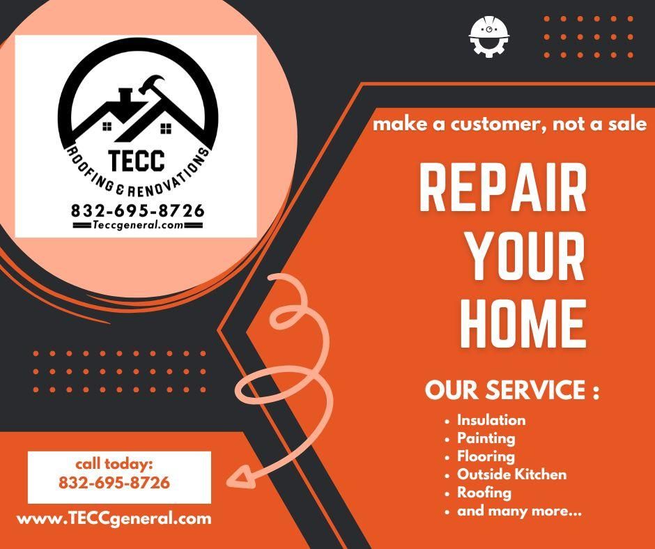  for TECC Roofing & Renovations in Harris County, TX