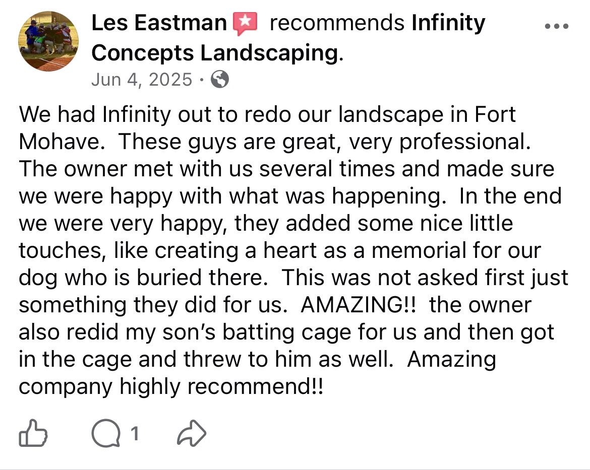  for Infinity Concepts Landscaping in Bullhead City, AZ