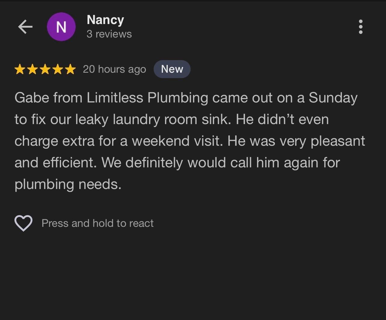  for Limitless Plumbing in Smyrna, TN