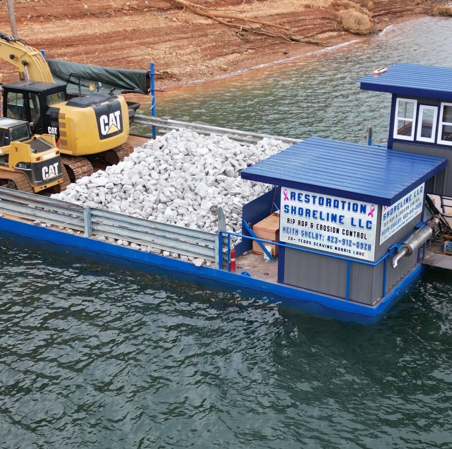 Rip Rap for Restoration Shoreline Norris Lake Rip Rap in Norris Lake, TN
