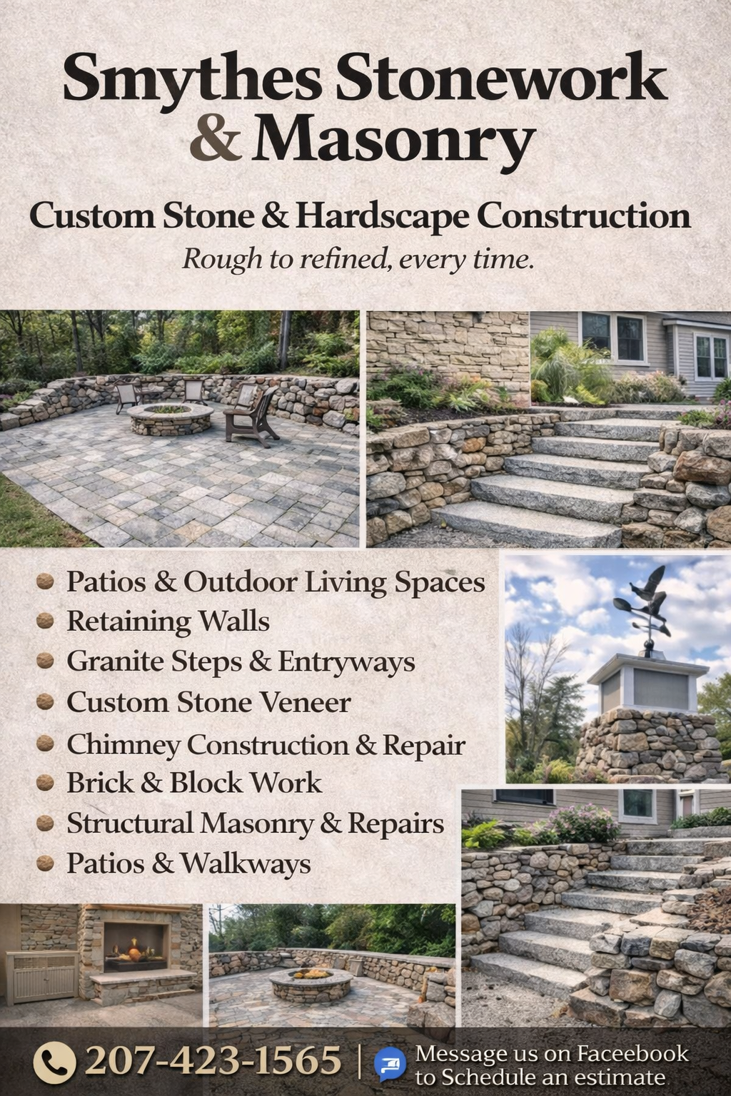  for Smythe’s Stonework & Masonry in Buxton, ME