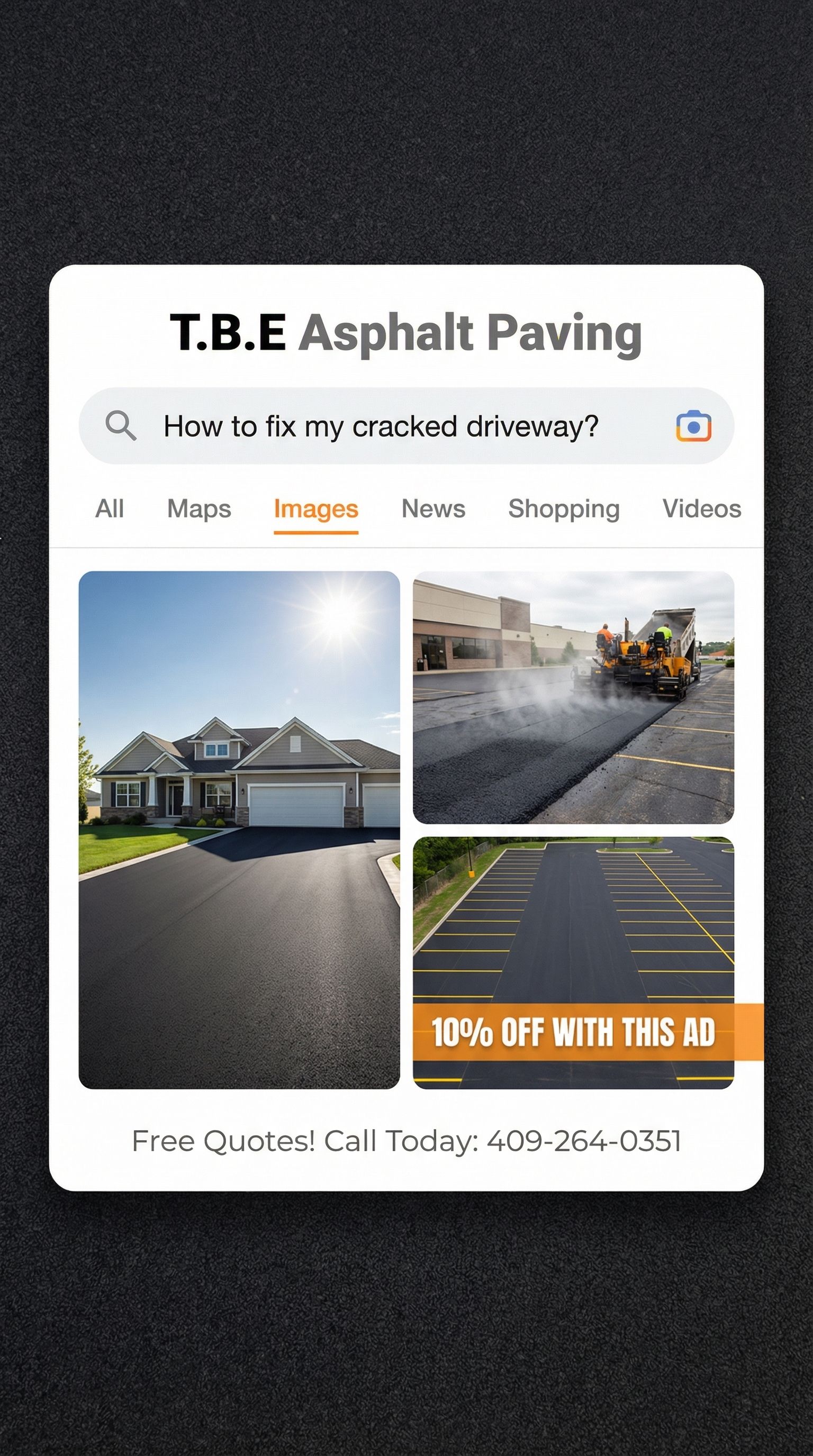  for T.B.E Asphalt Paving in Spring, TX
