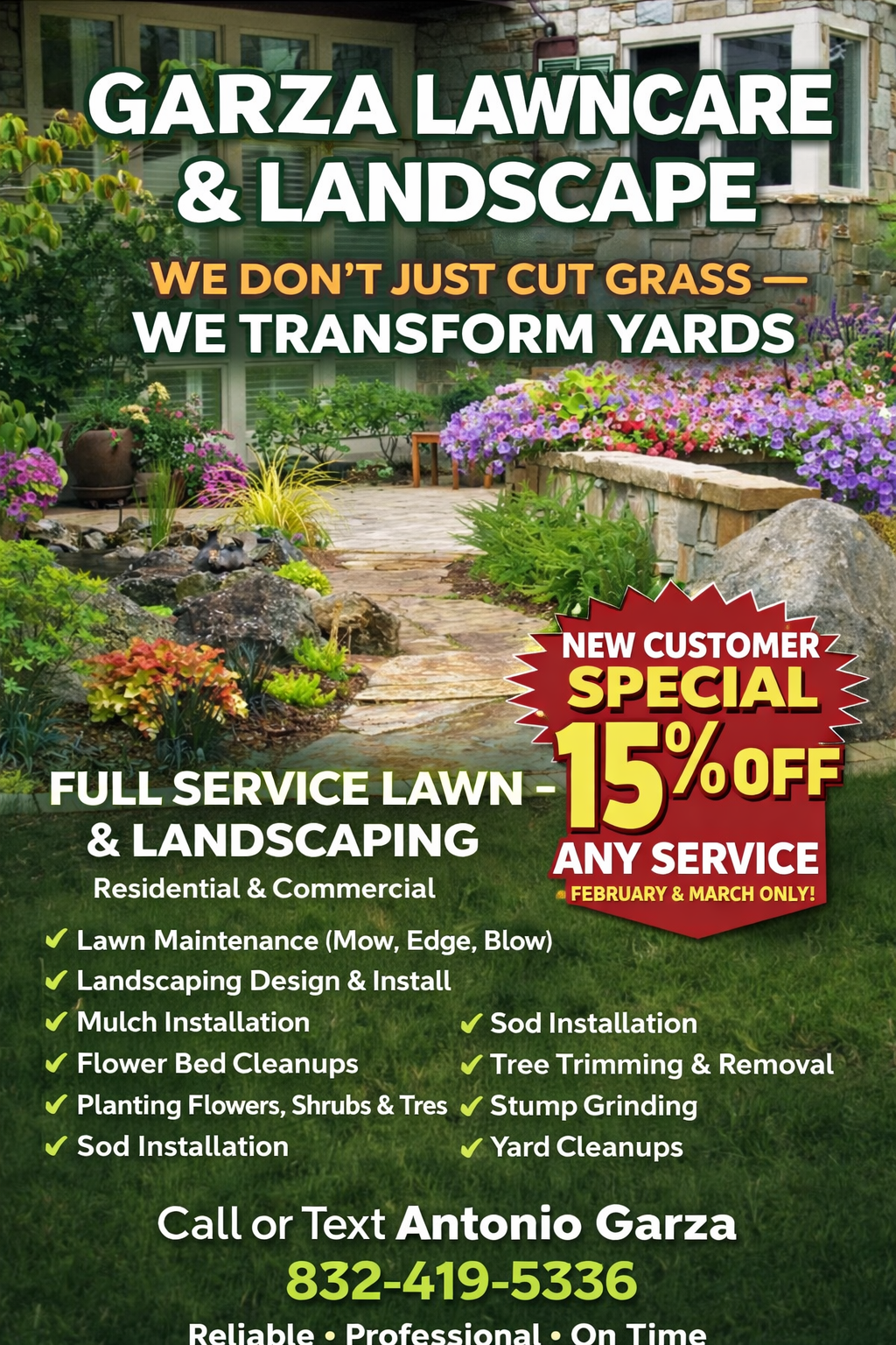  for Garza Lawncare & Tree Service in Pearland, TX