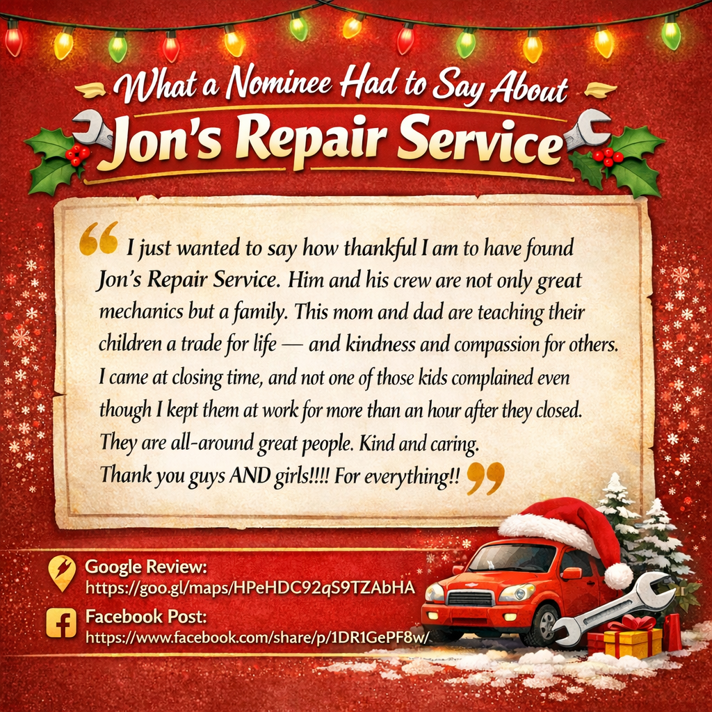  for Jon's Repair Service in Elberton, GA