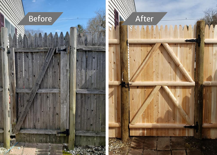 Before and After for Azorean Fence in Peabody, MA