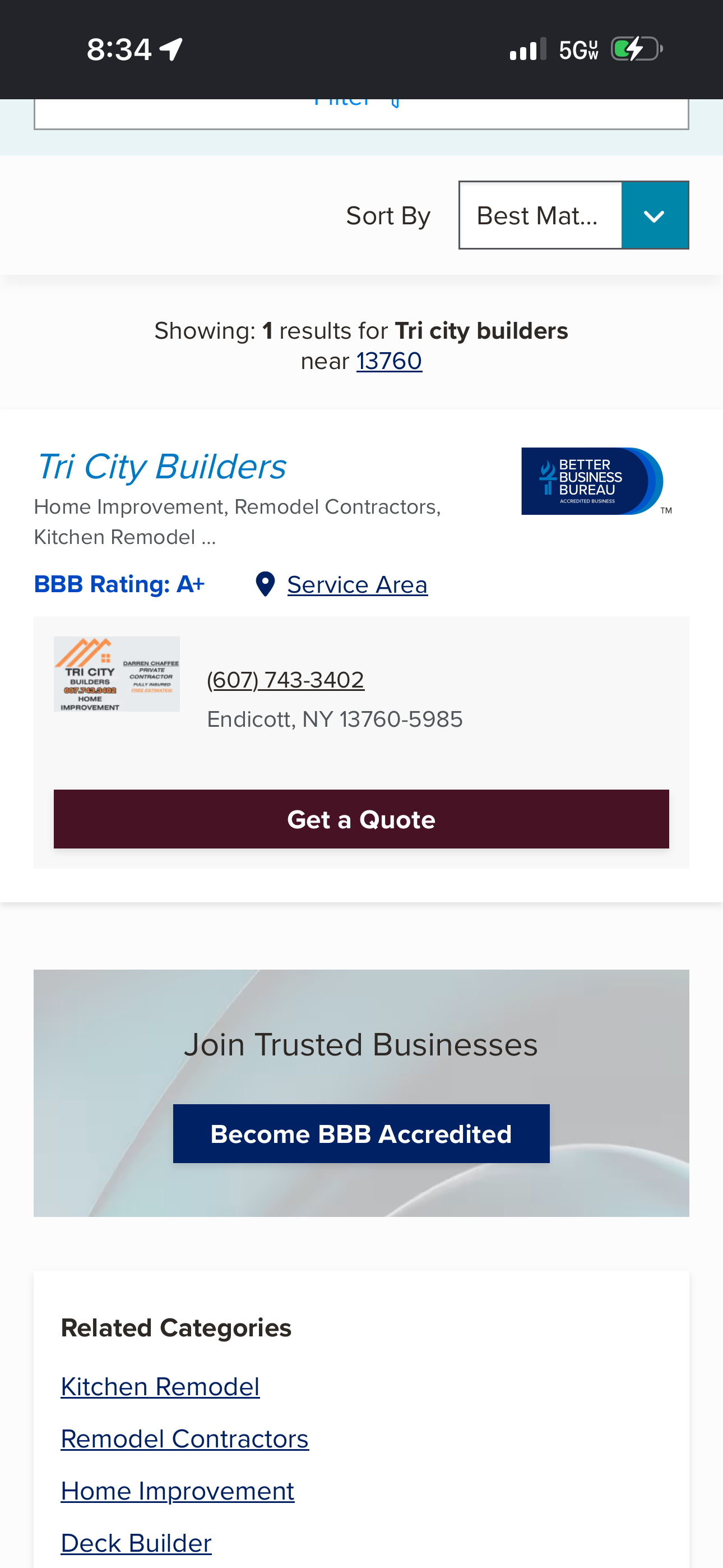  for Tricity Builders in Endicott, NY
