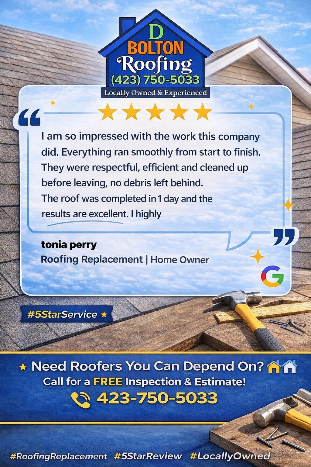  for D Bolton Roofing in Dayton, TN