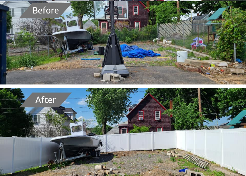 Before and After for Azorean Fence in Peabody, MA