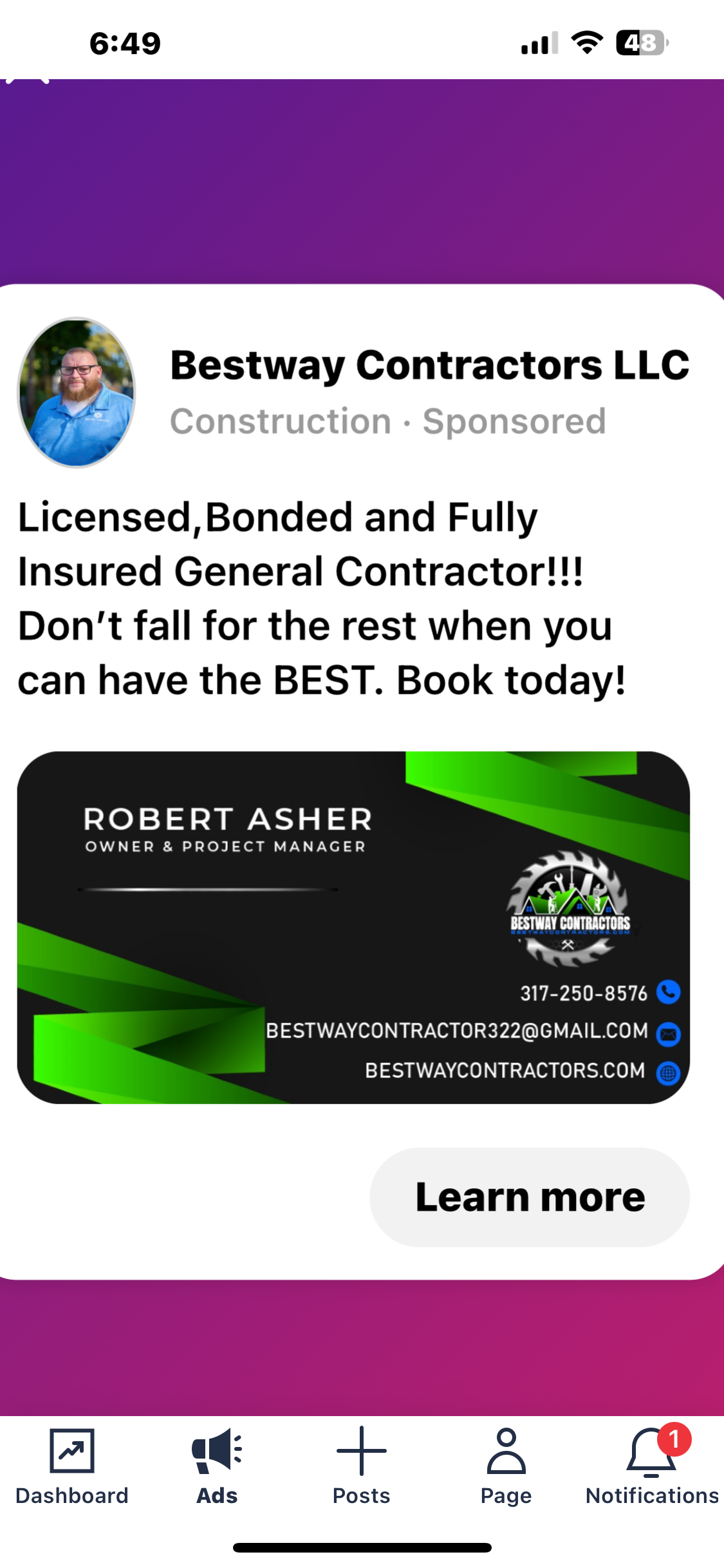  for Bestway Contractors LLC in Indianapolis, IN