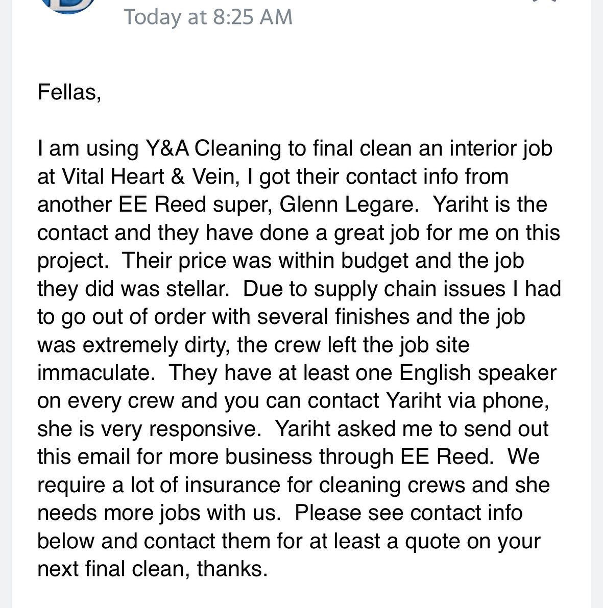  for Y&A Cleaning LLC in Houston, TX