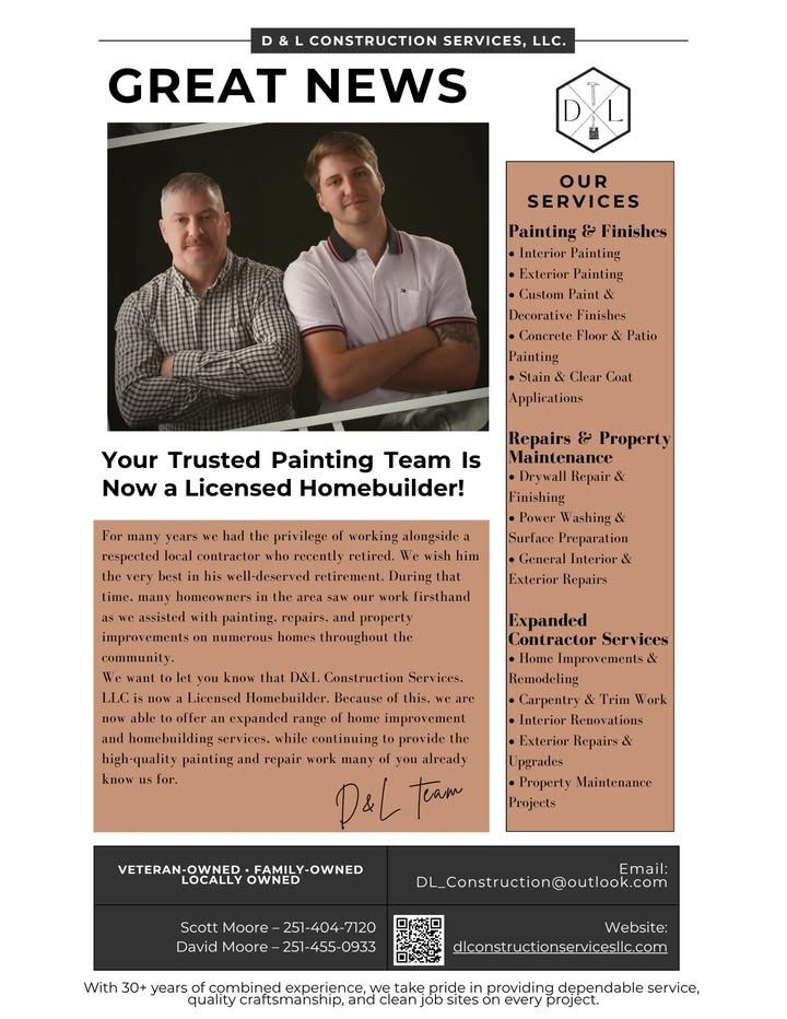  for D&L Construction Services LLC in Mobile, AL