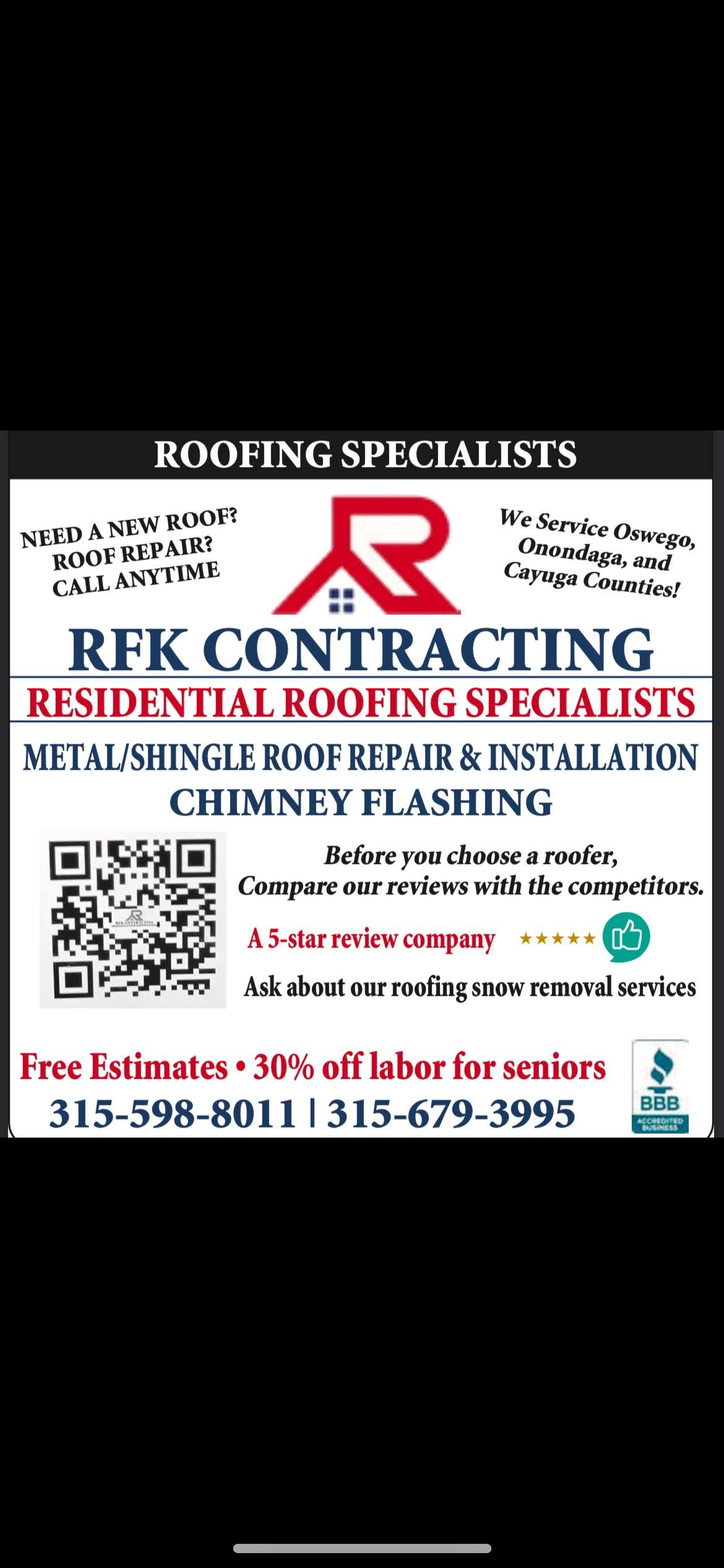  for RFK Contracting in Wolcott, NY