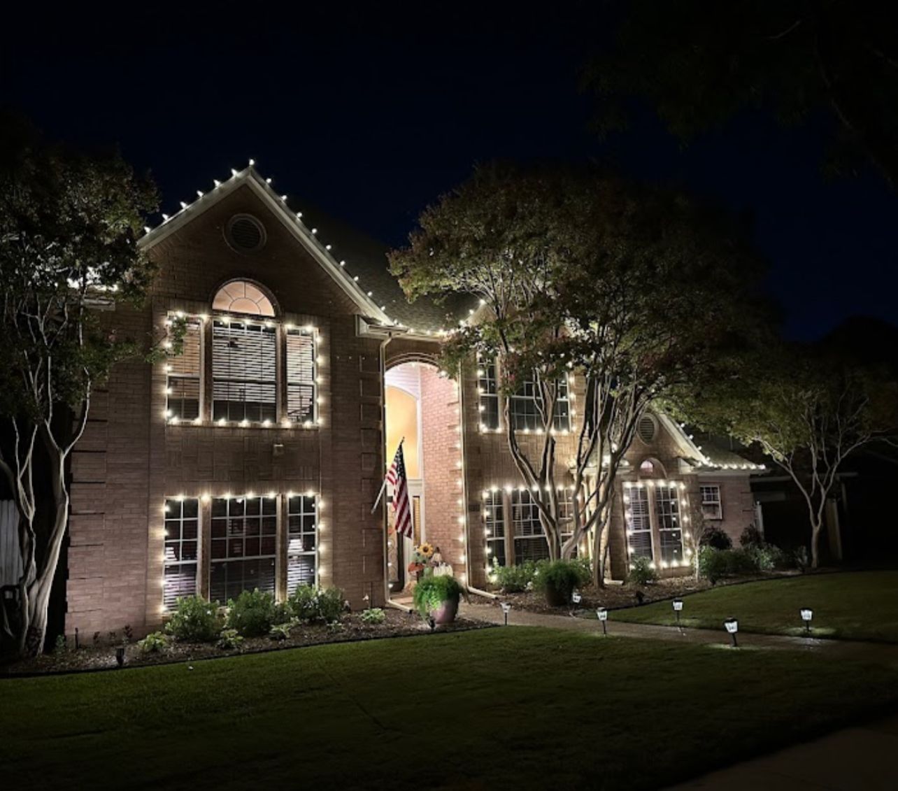 Holiday Lights for Landscape Legends in Roanoke, TX