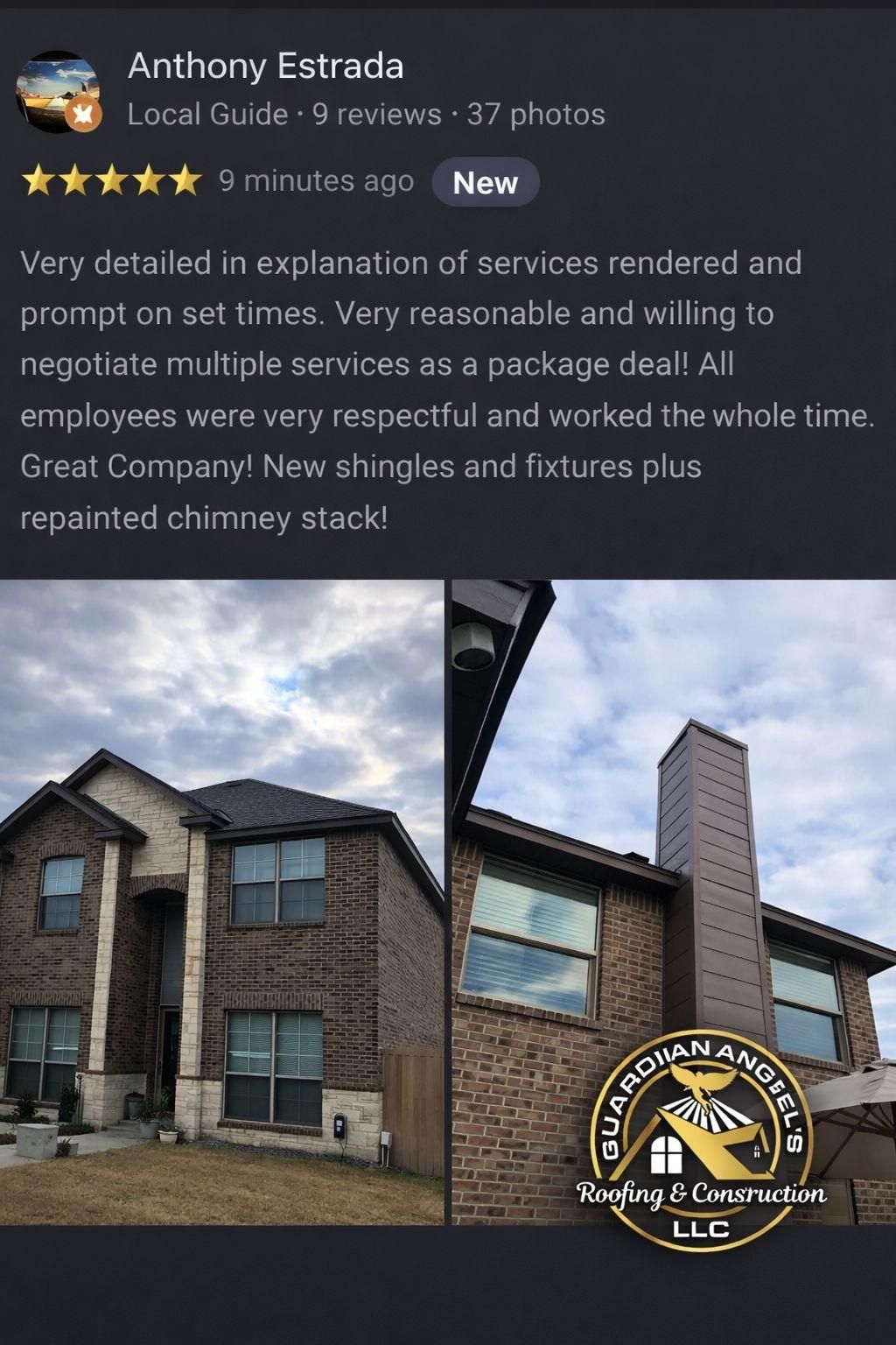  for Guardian Angel's Roofing & Construction in Ennis, TX