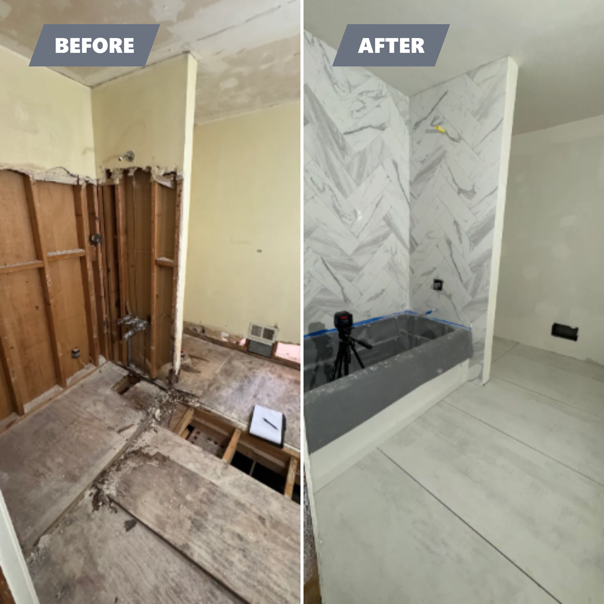 Before and After for A-L Tile in Saluda, SC