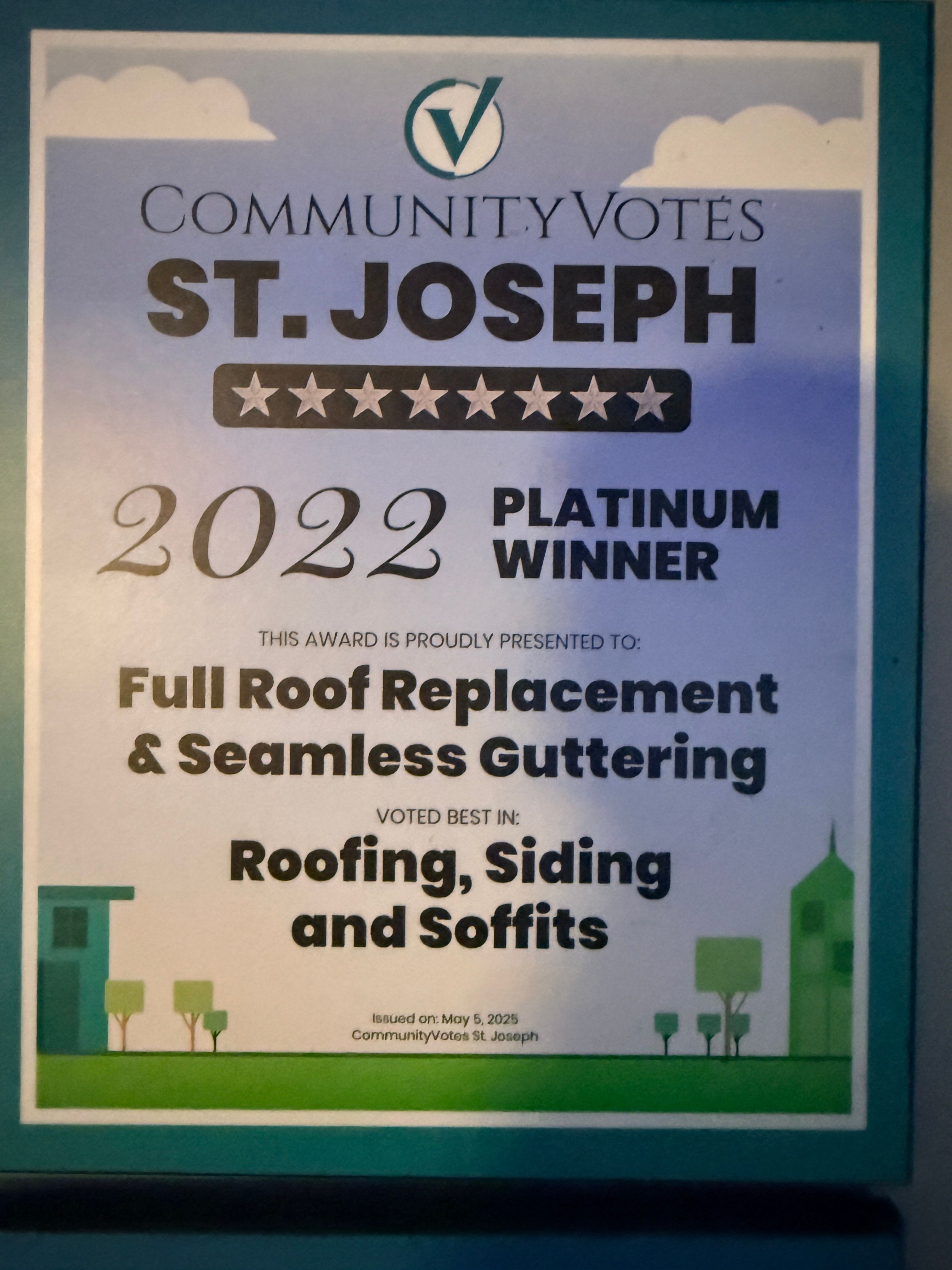  for Full Roof Replacement and Repairs in Saint Joseph, MO