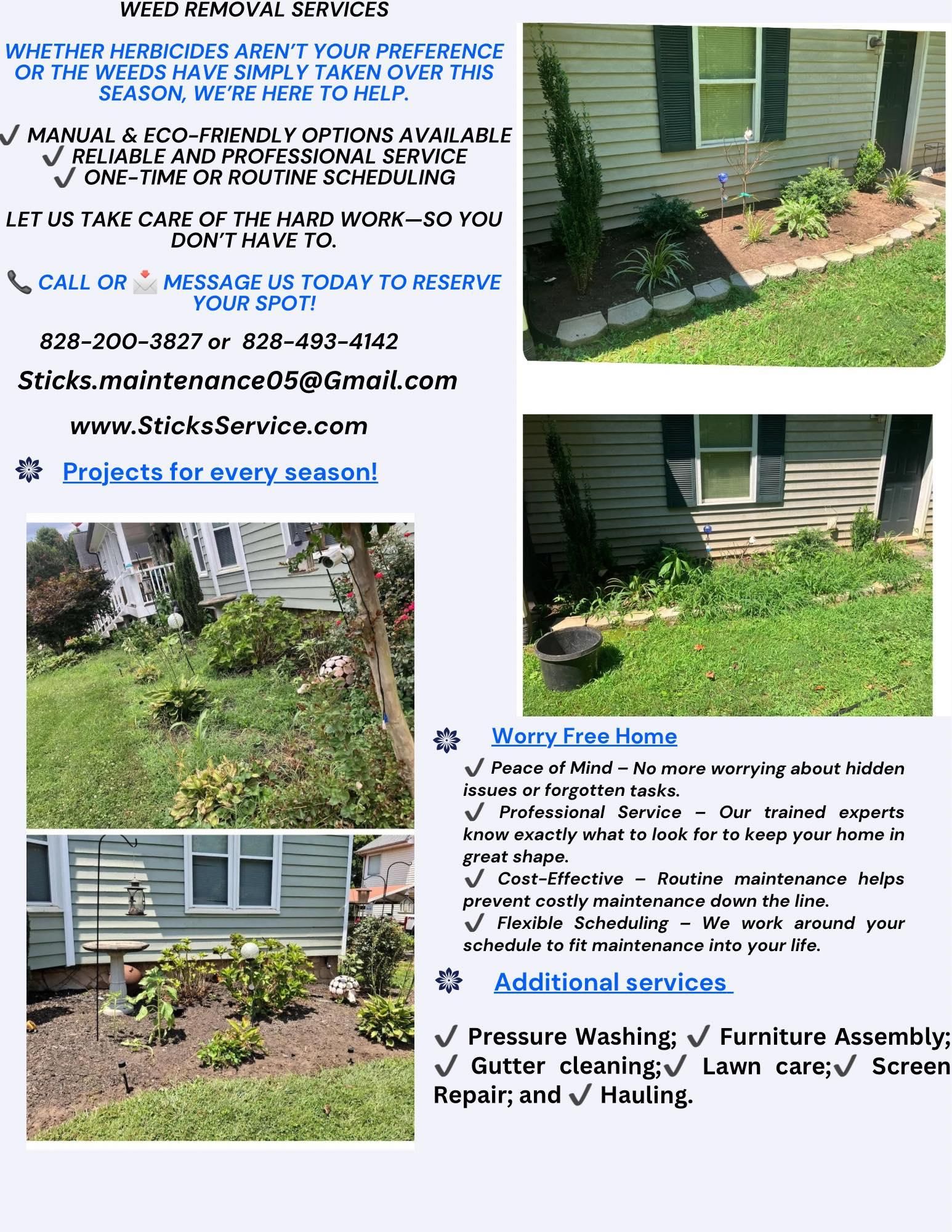  for Stick’s Paint & Garden Maintenance in Morganton, NC