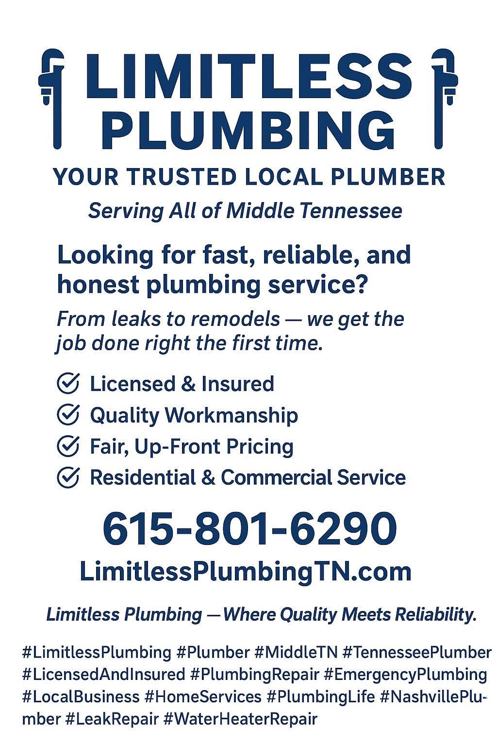  for Limitless Plumbing in Smyrna, TN