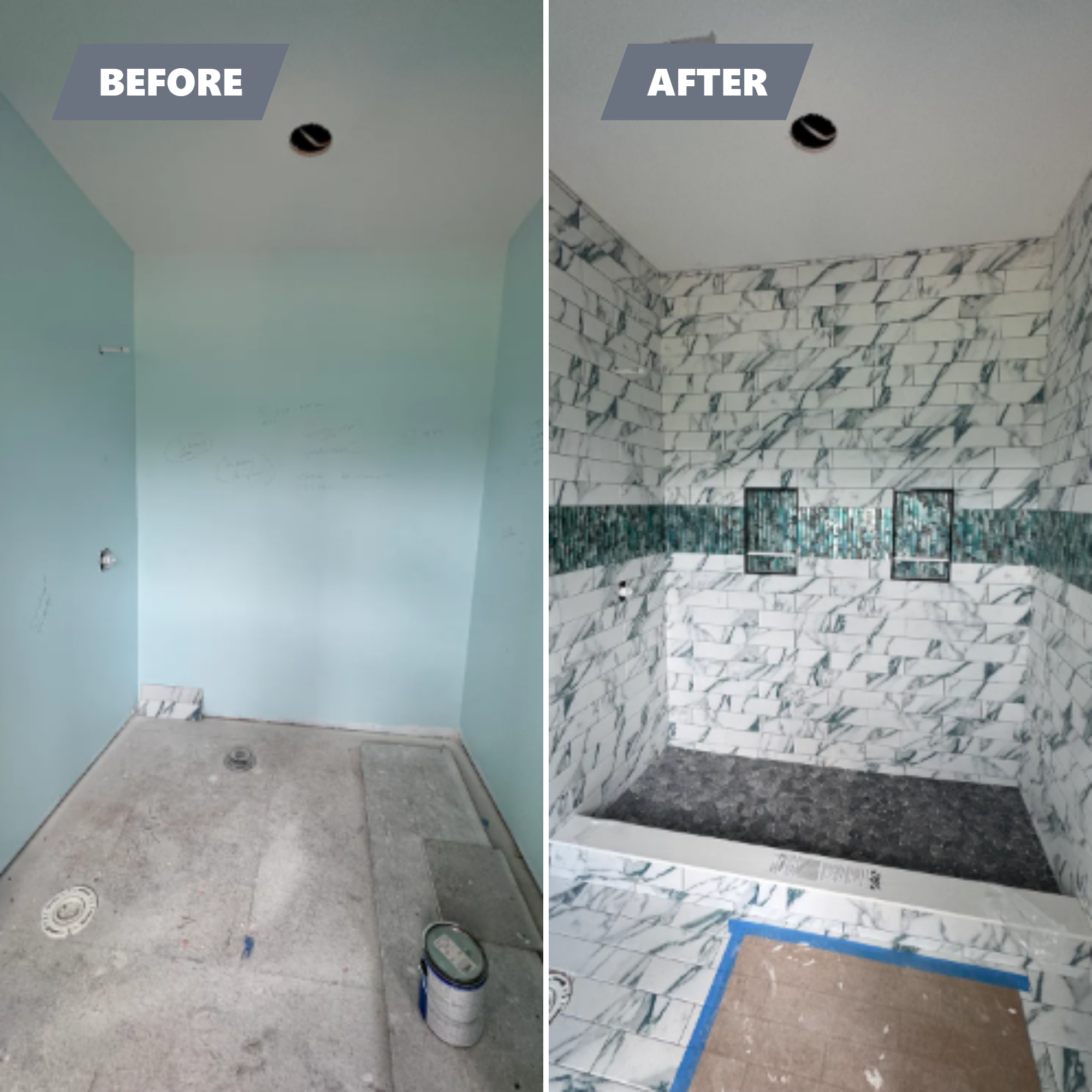 Before and After for A-L Tile in Saluda, SC