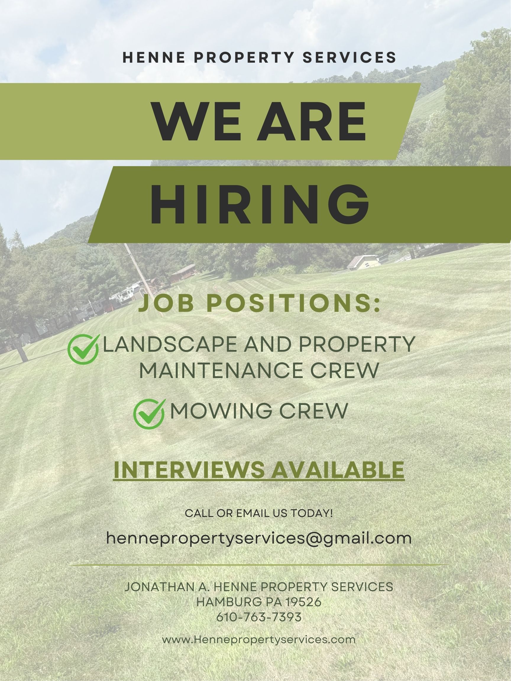  for Jonathan A. Henne Property Services. in Hamburg, PA