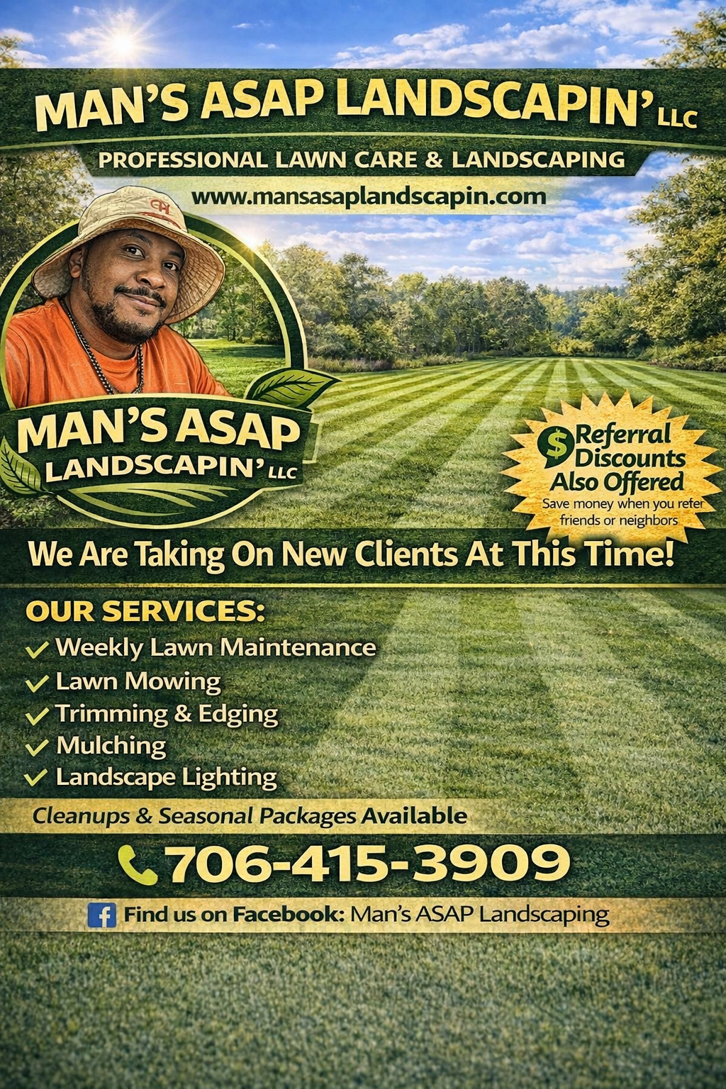  for Man's Asap Landscaping and Handyman Services LLC in Lagrange, GA