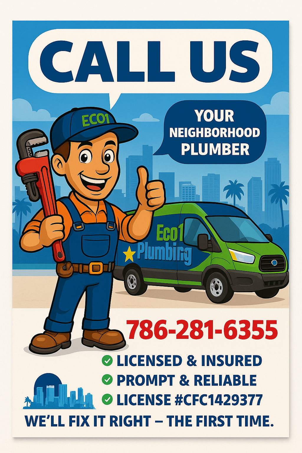  for Eco 1 Plumbing LLC in Miami, FL