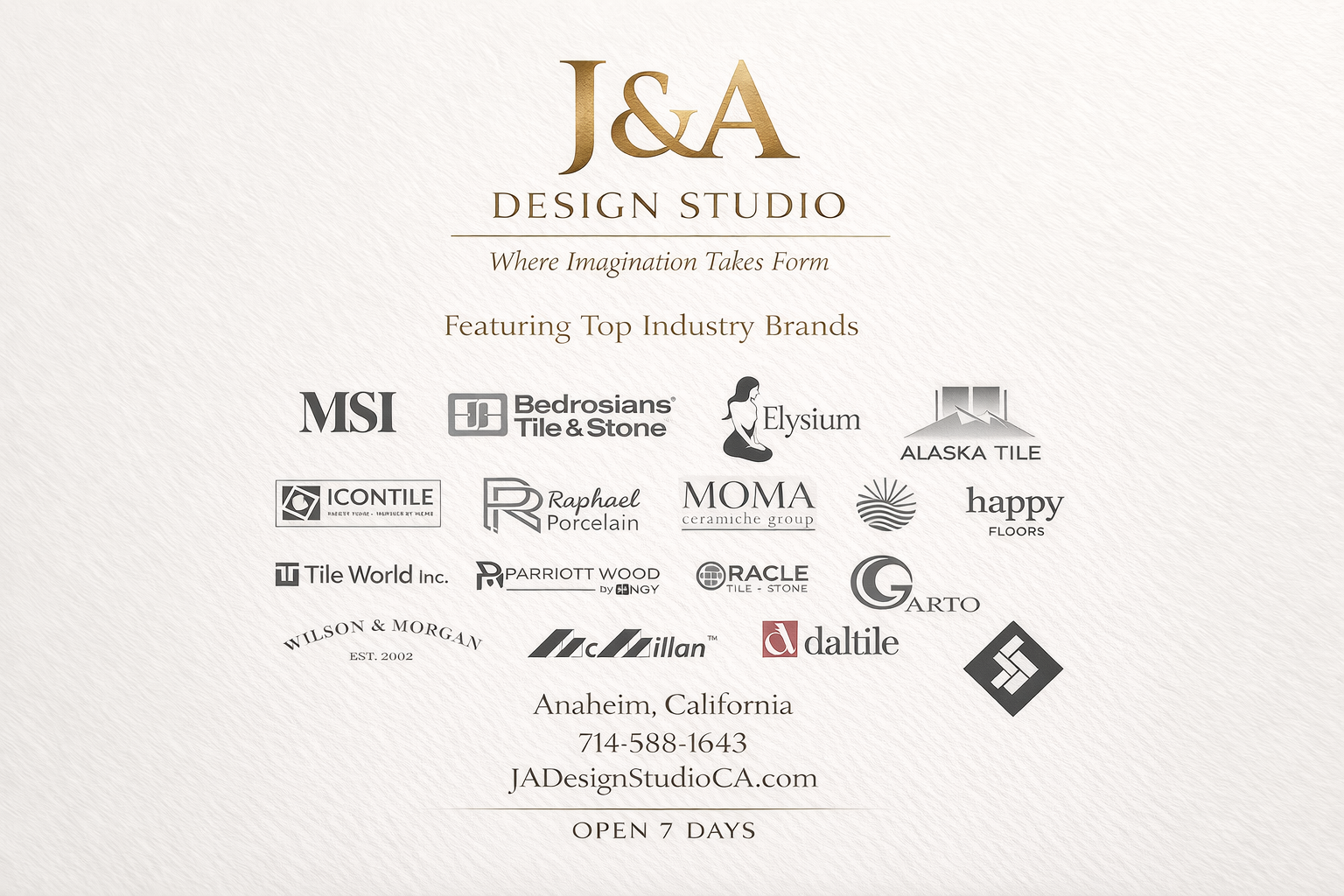  for JA Design Studio LLC in Anaheim, CA