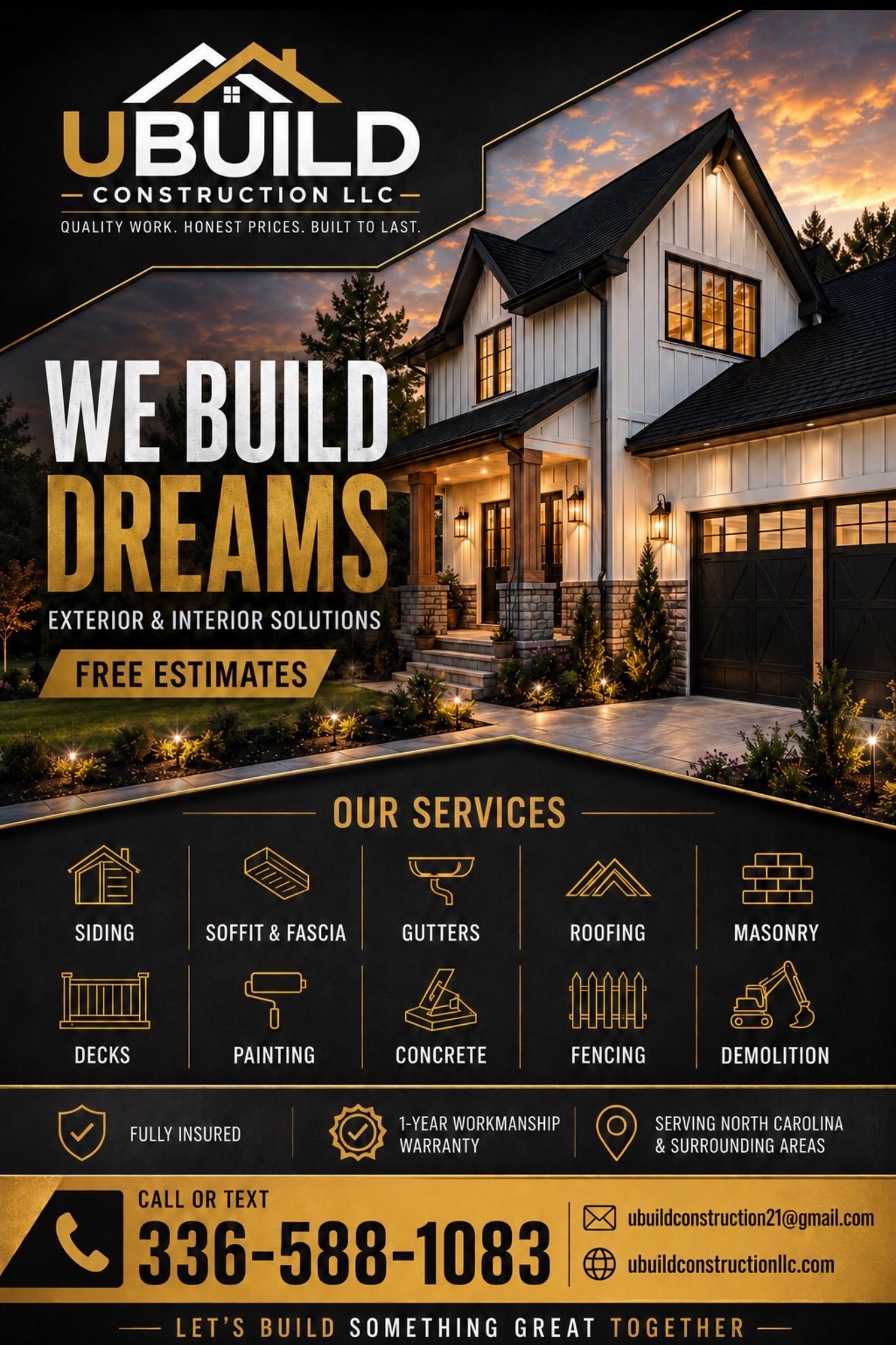  for UBuild Construction in Greensboro, North Carolina