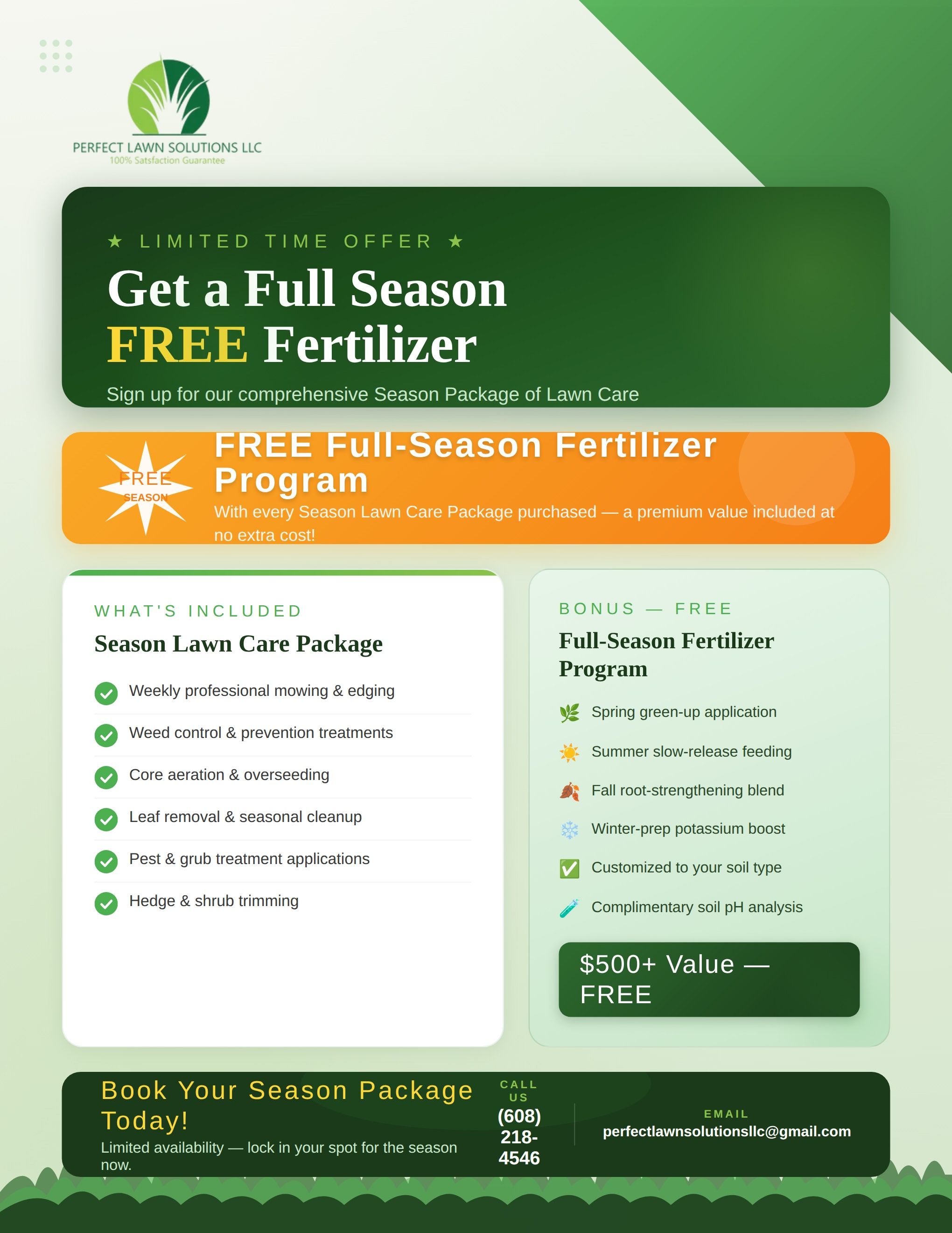  for Perfect Lawn Solutions LLC in Marshall, WI