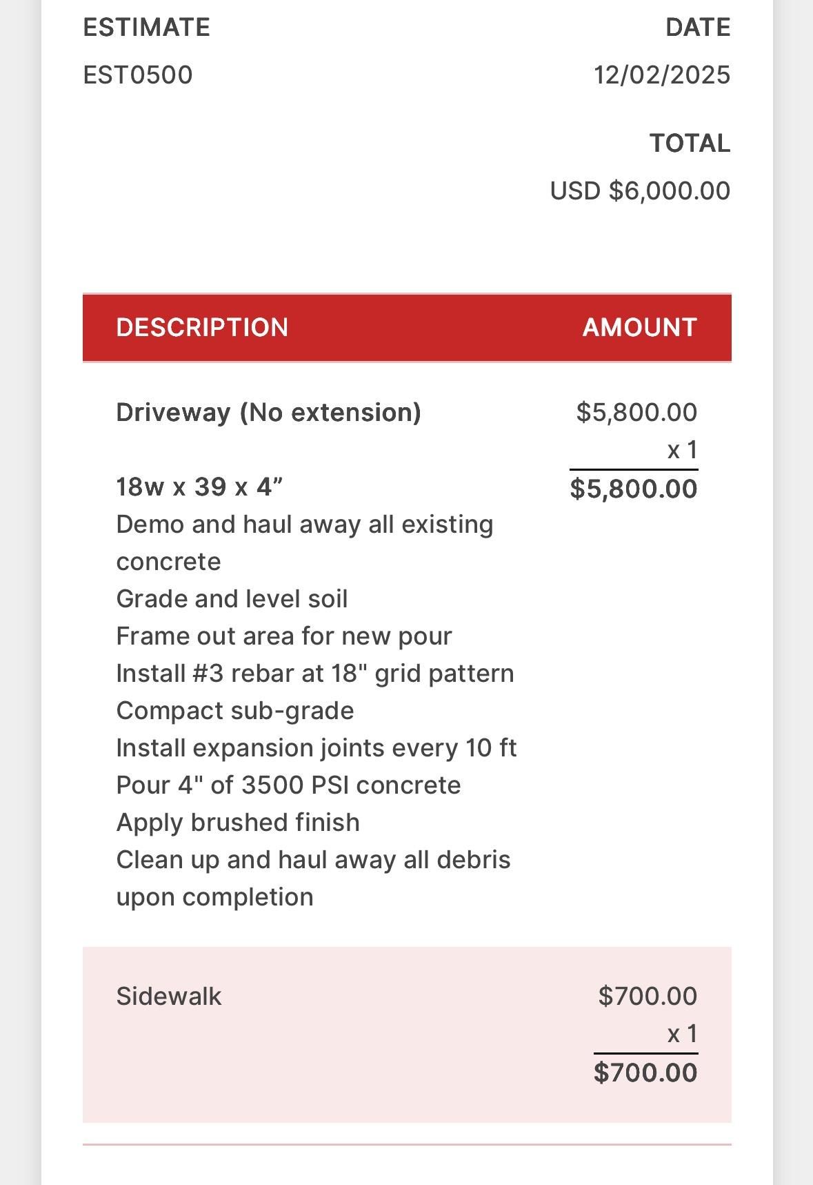  for Delarosa Concrete & Stamping in Pearland, TX