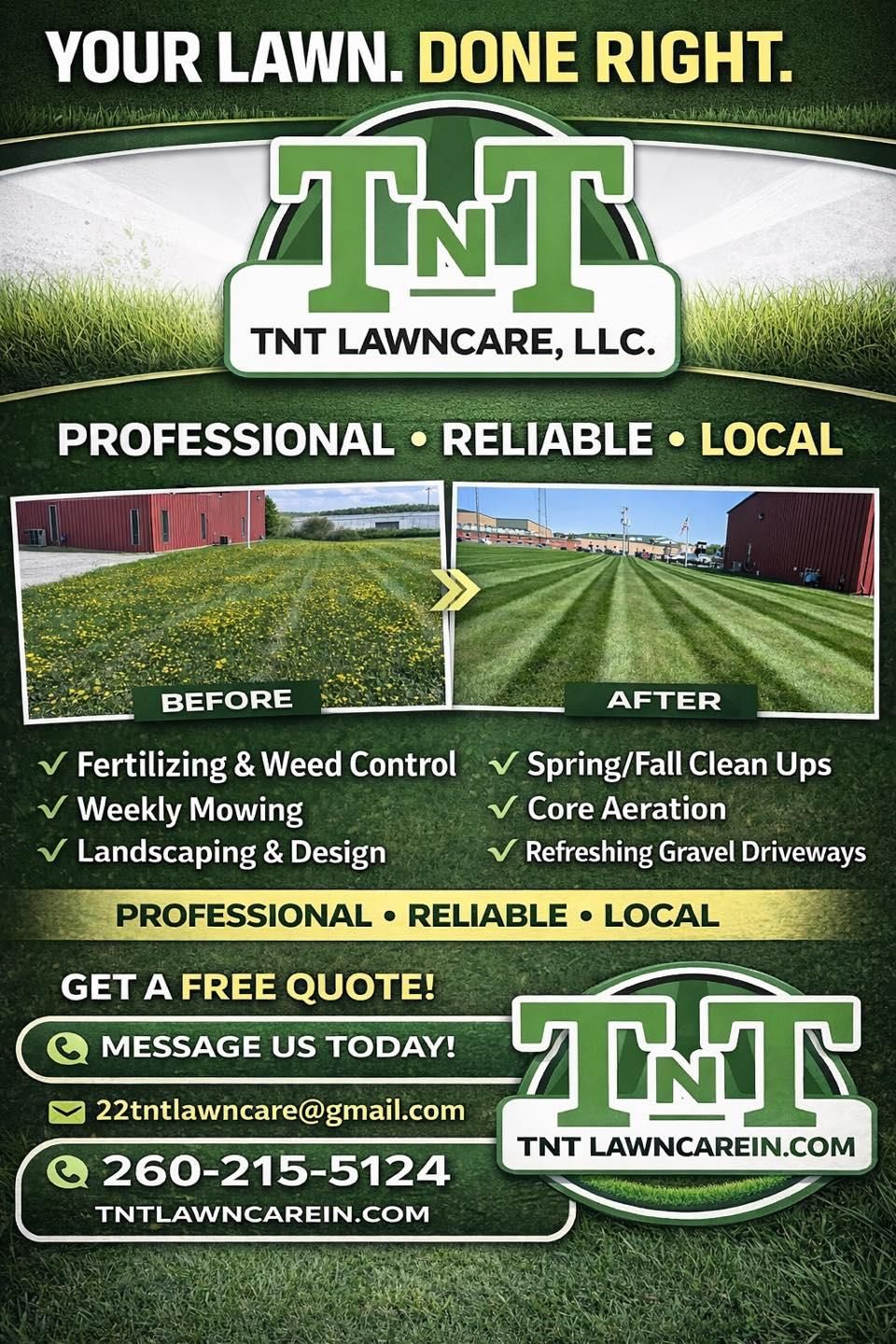  for TNT Lawn Care in Wolcottville, IN