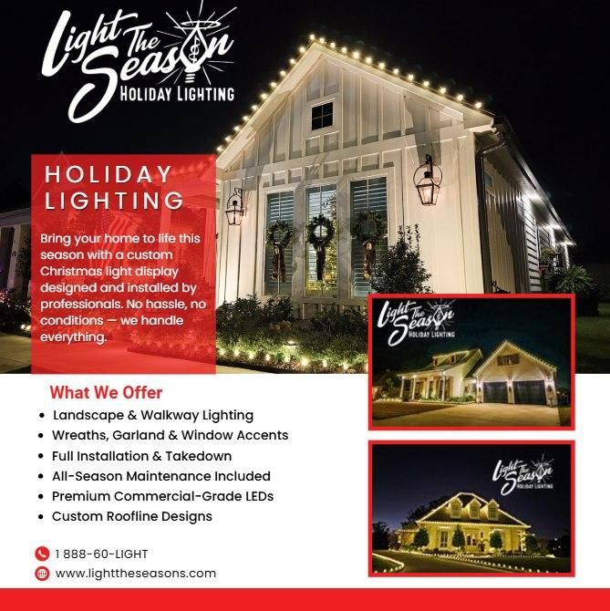 Seamless, Professional, Full Service Christmas Lights Installation for Light the Season in Lafayette Parish,  LA